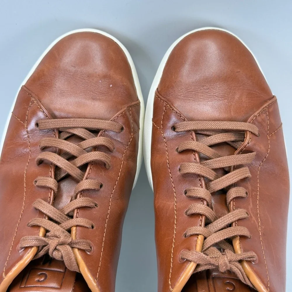Cole Haan GrandPro Tennis Sneaker Mens 8 M Casual Dress Shoe Brown White Leather